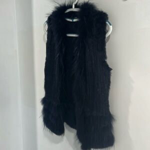 Navy fur vest Sz S
